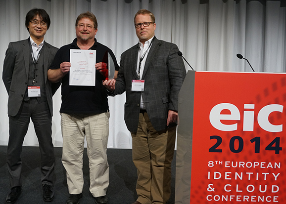 EIC 2014 Award Nat Sakimura, Mike Jones, John Bradley